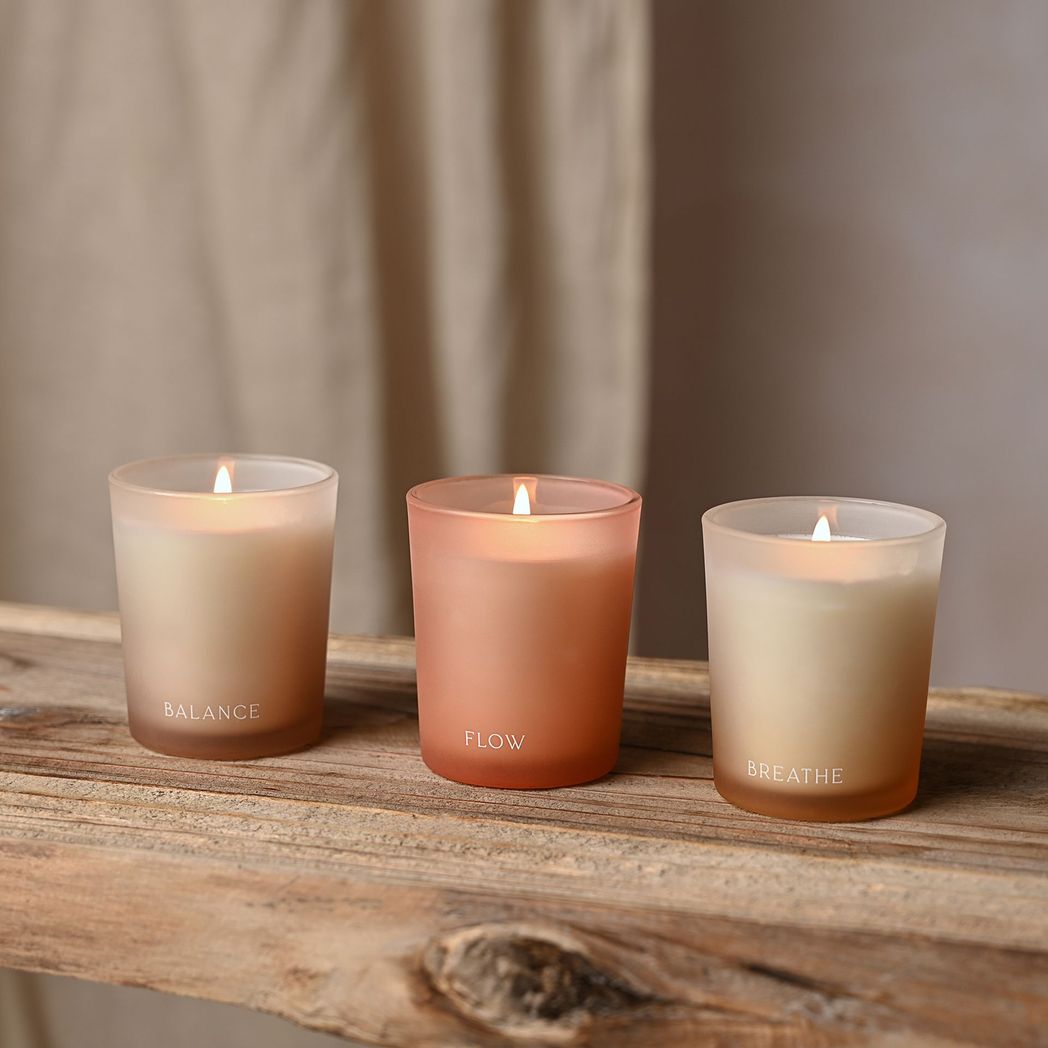 Set of 3 Votive Candles - Flow, Balance & Breathe