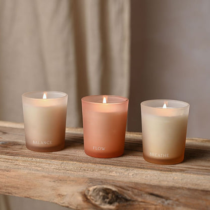 Set of 3 Votive Candles - Flow, Balance & Breathe
