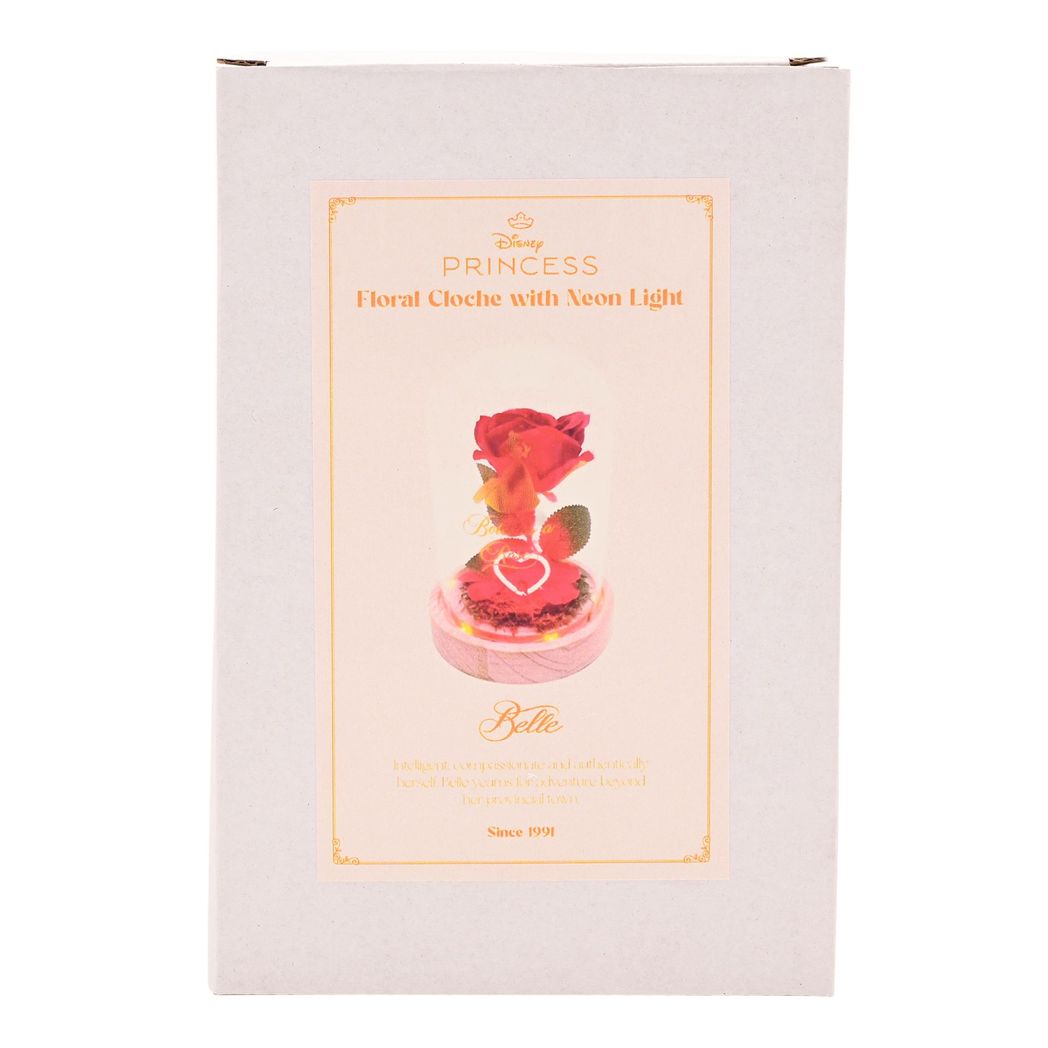 Disney Pastel Princess Florals In A Cloche With Neon Light - Belle