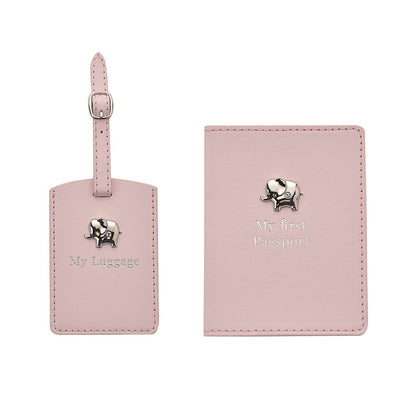 Gifts For Girls Passport Holder and Luggage Tag Set - Pink