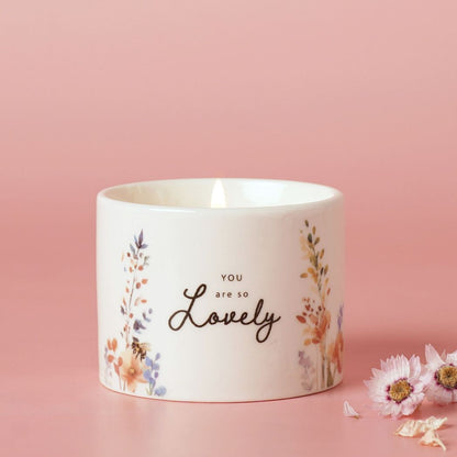 Gifts For Women - Floral Ceramic Candle 100g - Lovely