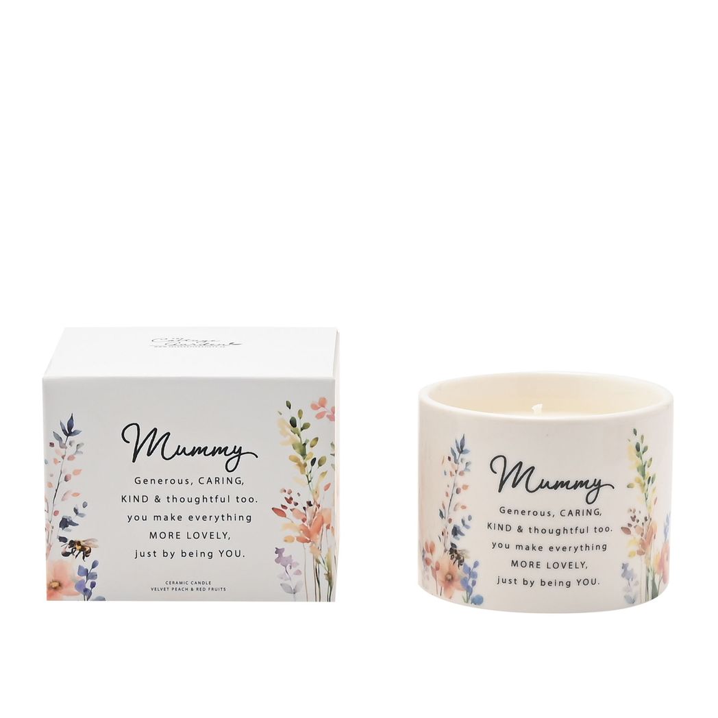 Gifts For Mum - Floral Ceramic Candle 100g - Mummy