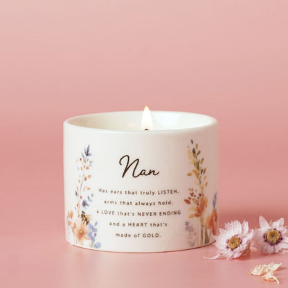 Nan Gifts - Floral Garden Ceramic Candle 100g - Nan
