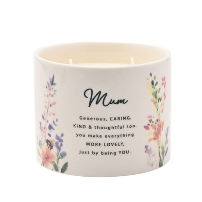 Mum Gifts - Garden 2 Wick Ceramic Candle - Mum