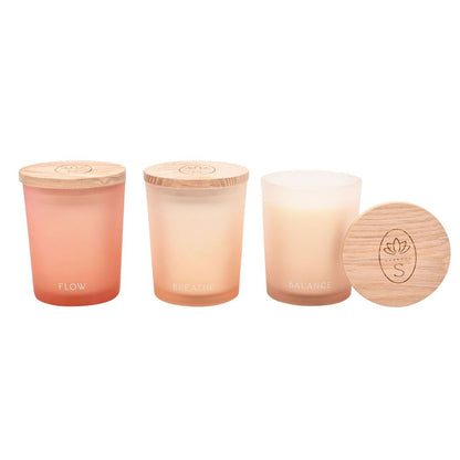 Set of 3 Votive Candles - Flow, Balance & Breathe