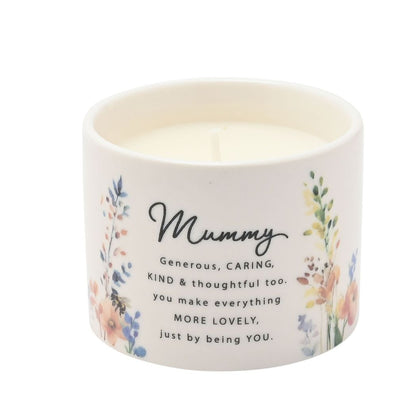 Gifts For Mum - Floral Ceramic Candle 100g - Mummy