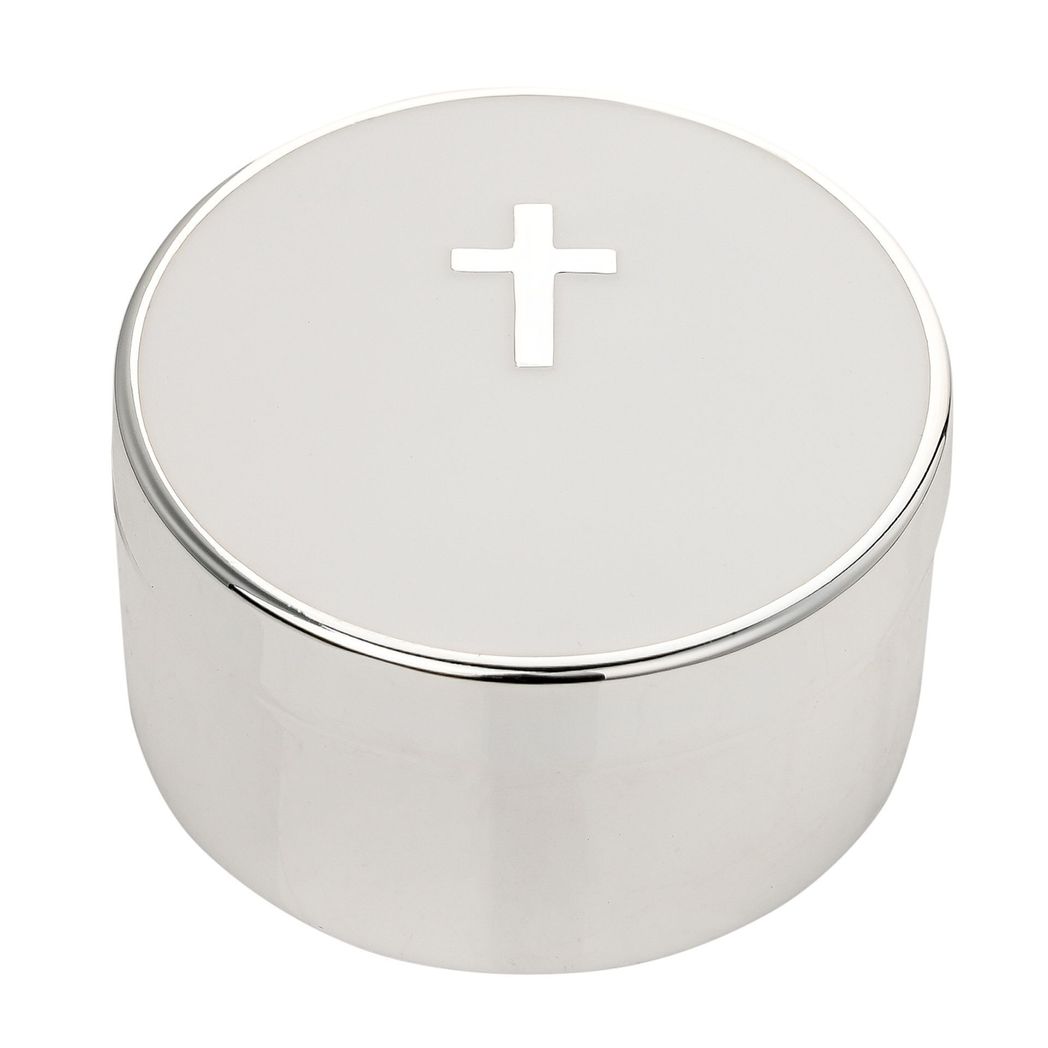 Christening Gifts Silver Plated Cross Trinket Box