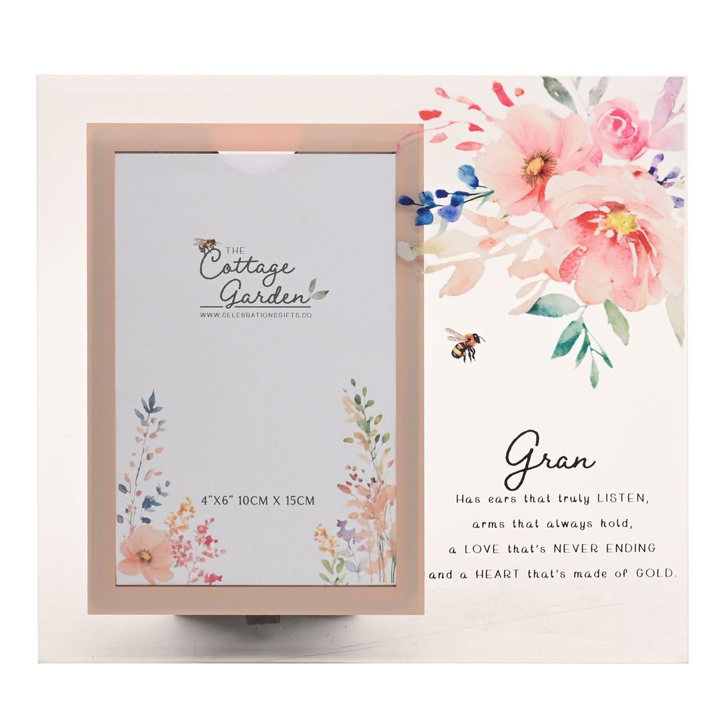 Nanna Gifts - Floral Glass Photo Frame - Gran