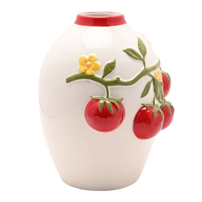 Handpainted Embossed Tomato Vase - Large