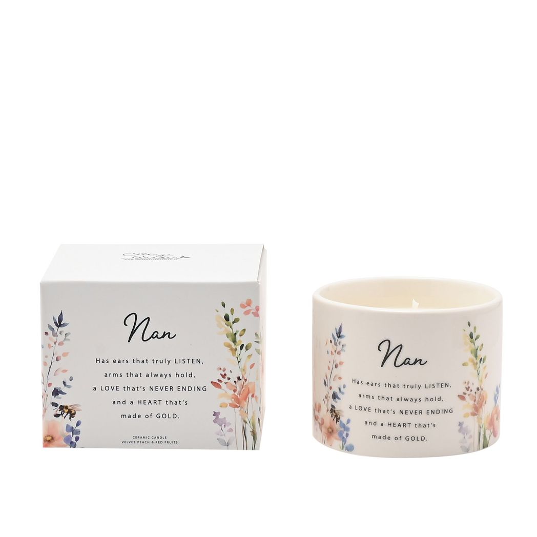 Nan Gifts - Floral Garden Ceramic Candle 100g - Nan