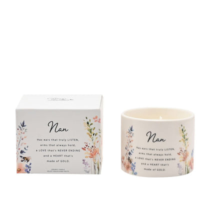 Nan Gifts - Floral Garden Ceramic Candle 100g - Nan