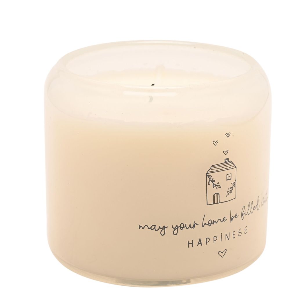 Housewarming Gifts - Double Wick Candle 390g - Happy Home