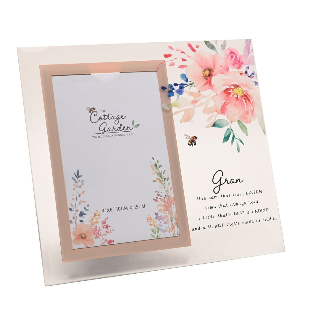 Nanna Gifts - Floral Glass Photo Frame - Gran