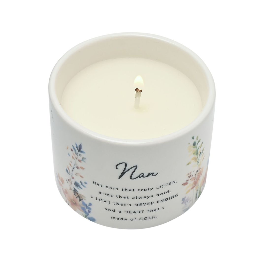 Nan Gifts - Floral Garden Ceramic Candle 100g - Nan