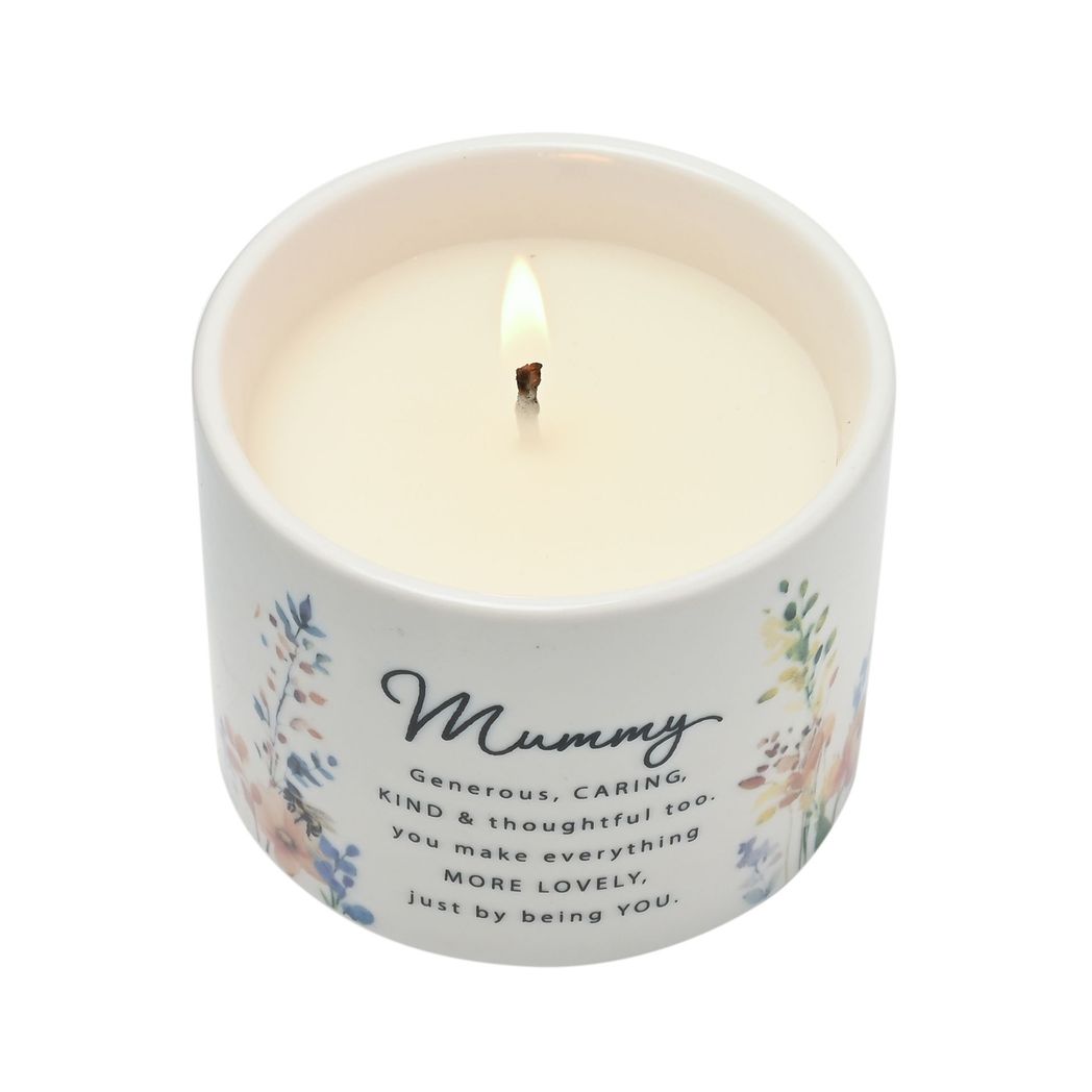 Gifts For Mum - Floral Ceramic Candle 100g - Mummy