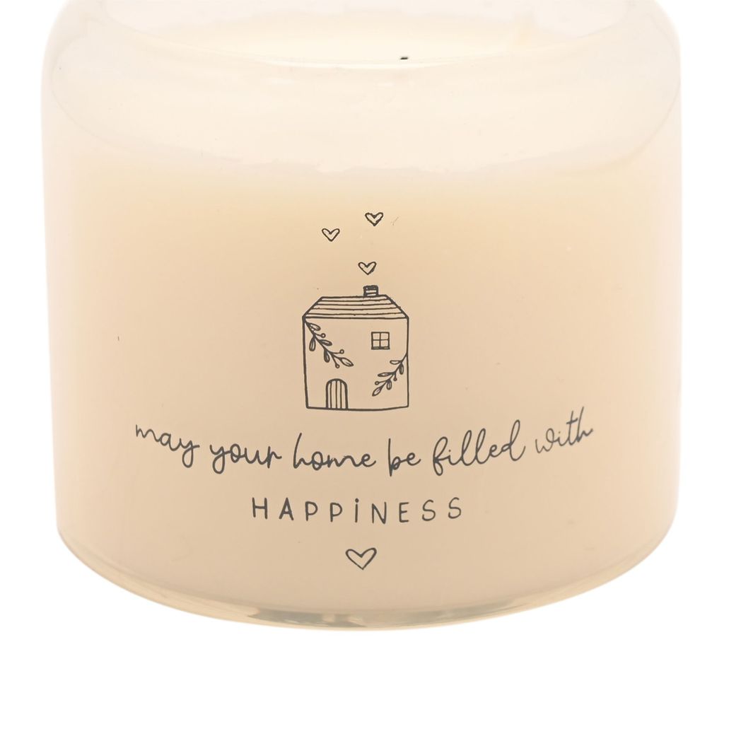 Housewarming Gifts - Double Wick Candle 390g - Happy Home