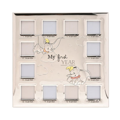 Disney Silver Dumbo My First Year Multi Aperture Frame - Made In Italy