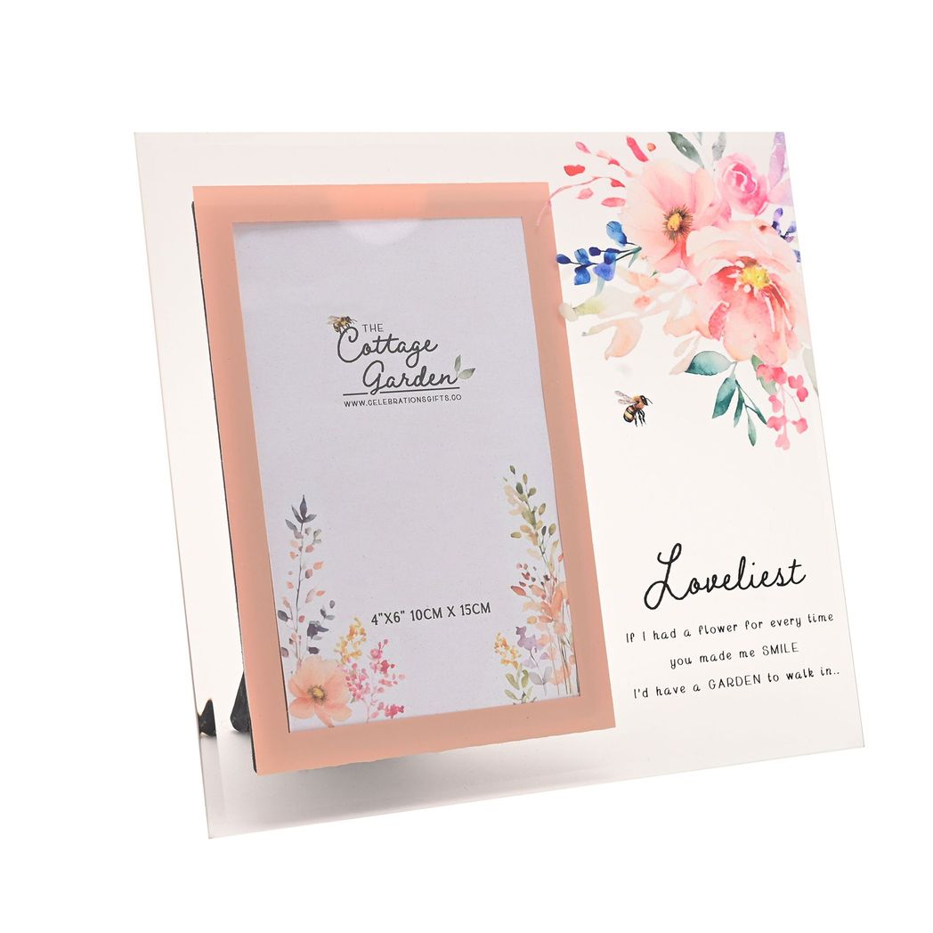 Gifts For Her - Floral Glass Photo Frame - Loveliest