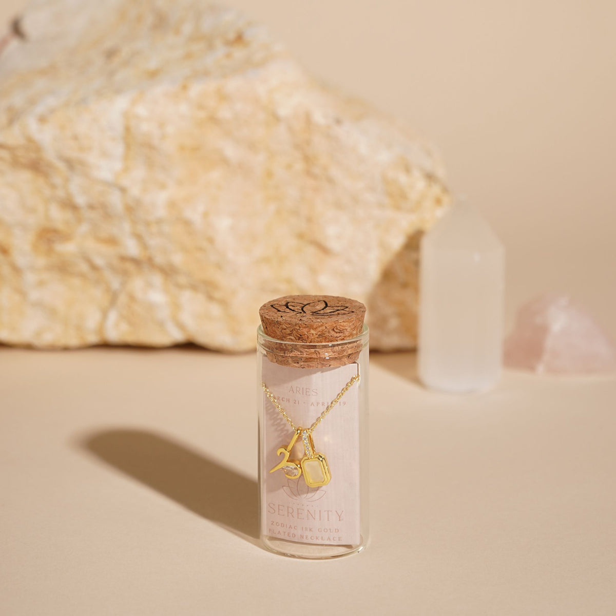 Serenity Zodiac 18k Gold Plated Necklace - Aries