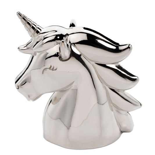 Gift For Children & Baby Silver Plated Money Box - Unicorn
