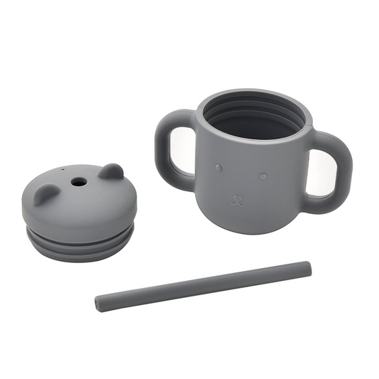 Baby Silicone Sippy Cup Blue/Grey