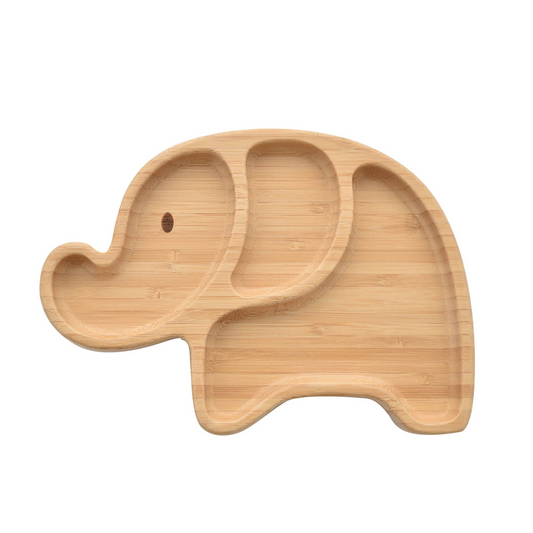 Baby Gift Bamboo & Silicone Elephant  Base Plate
