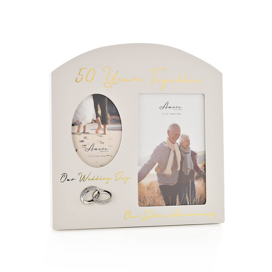 50th Anniversary Gift - Double Photo Frame