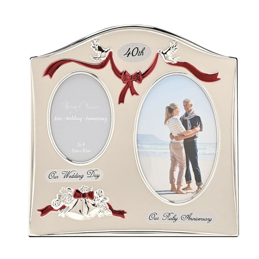 40th Anniversary Gift - Double Photo Frame