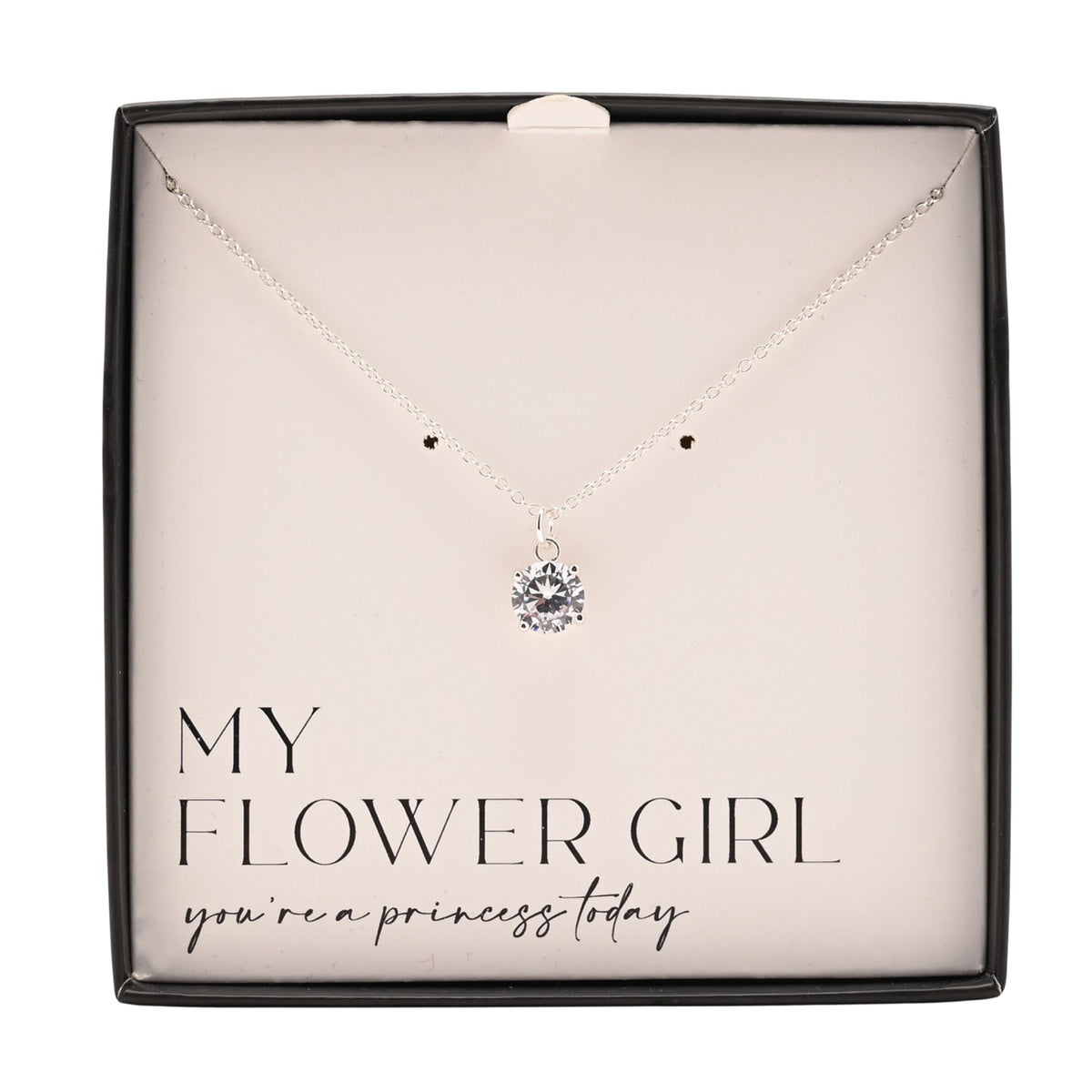 Amore Silver Plated Necklace Crystal Pendant - Flower Girl