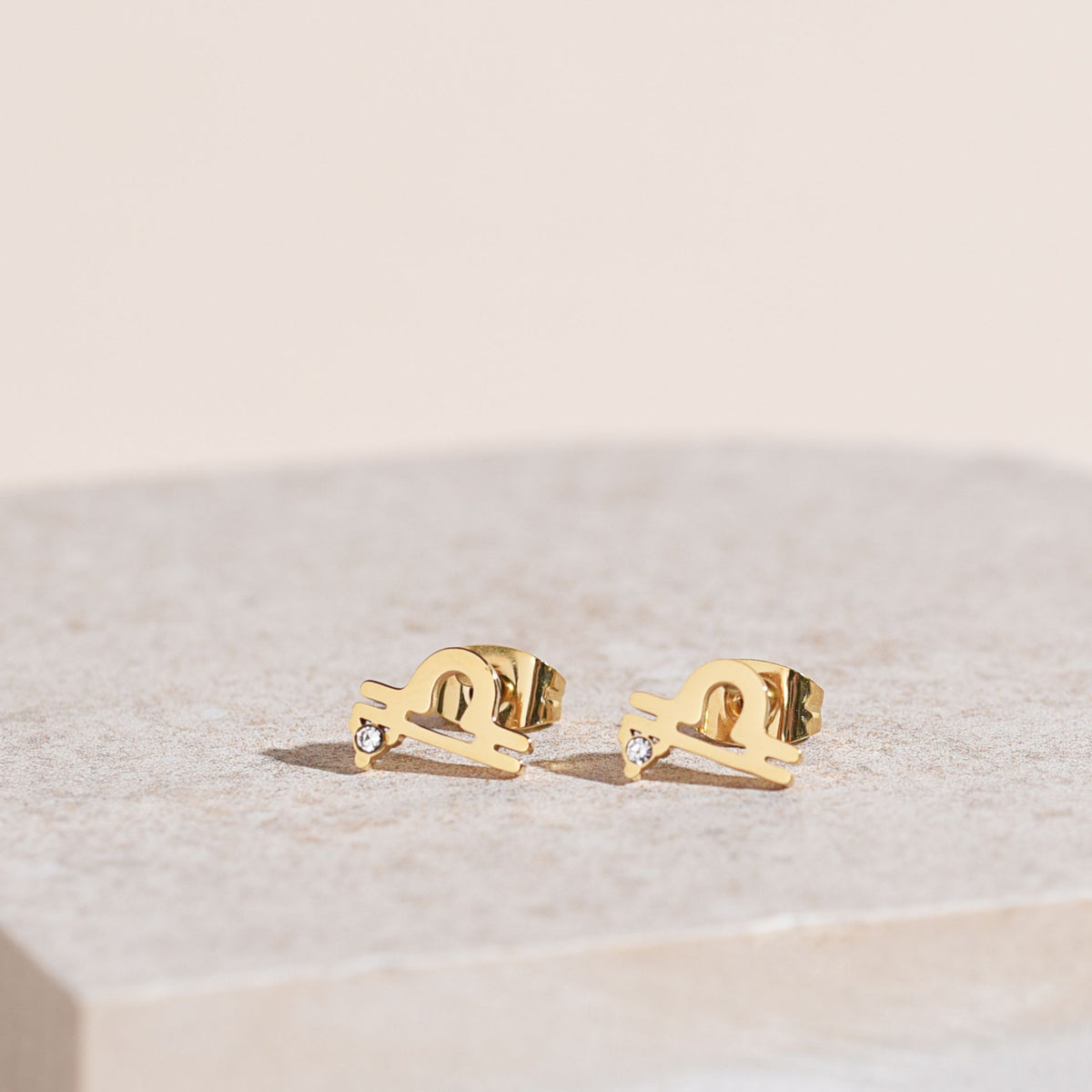 Serenity Zodiac 18k Gold Plated Earrings - Libra