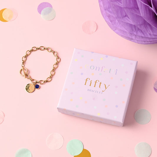 50th Birthday Gift For Her Milestone Bracelet