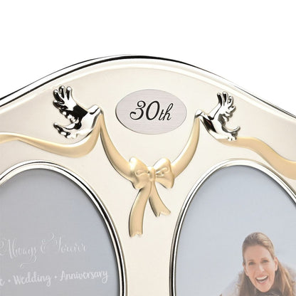 Photo Frame 2Tone S/Plated Double Anniversary - 30th