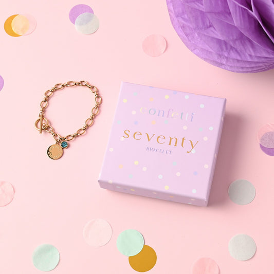 70th Birthday Gift For Her Milestone Bracelet