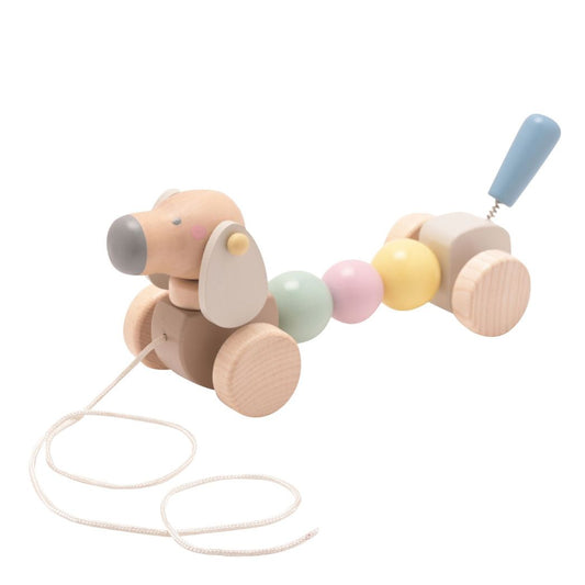 Baby Gift Wooden Pull Along Dog