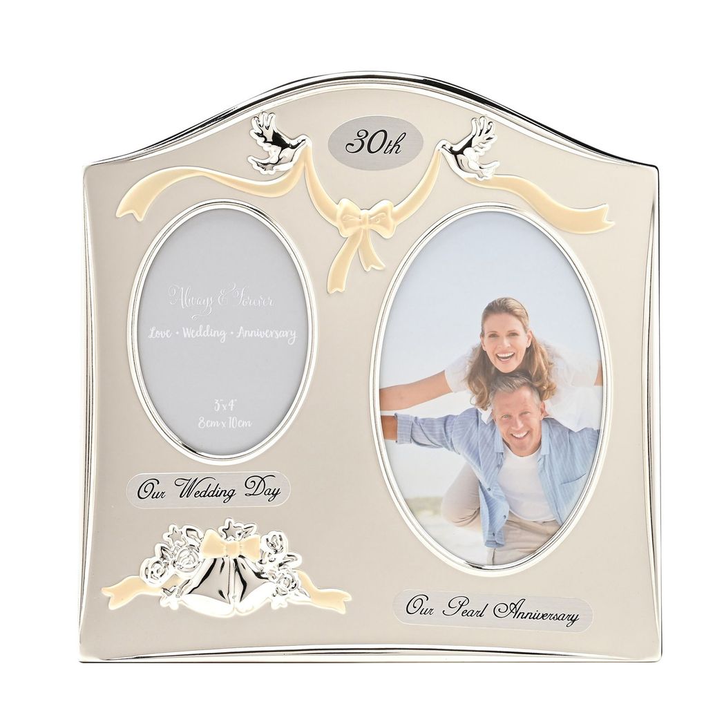Photo Frame 2Tone S/Plated Double Anniversary - 30th