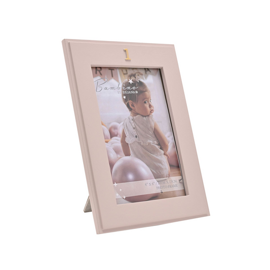 Baby's 1st Birthday Gift  Photo Frame Pink  4" x 6"
