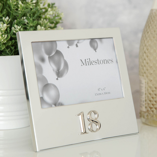 18th Birthday Gift - Milestones Photo Frame with 3D Number 6" x 4"