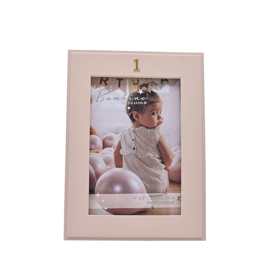 Baby's 1st Birthday Gift  Photo Frame Pink  4" x 6"