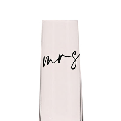 Amore Champagne Flute Black Words - Mrs