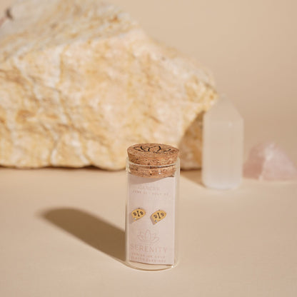 Serenity Zodiac 18k Gold Plated Earrings - Cancer