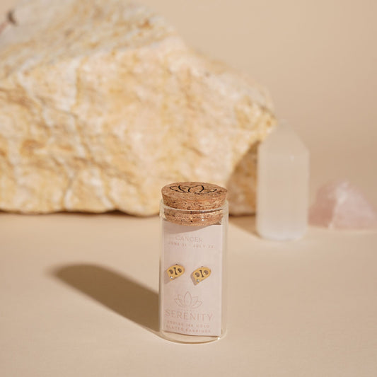 Zodiac 18k Gold Plated Earrings - Cancer