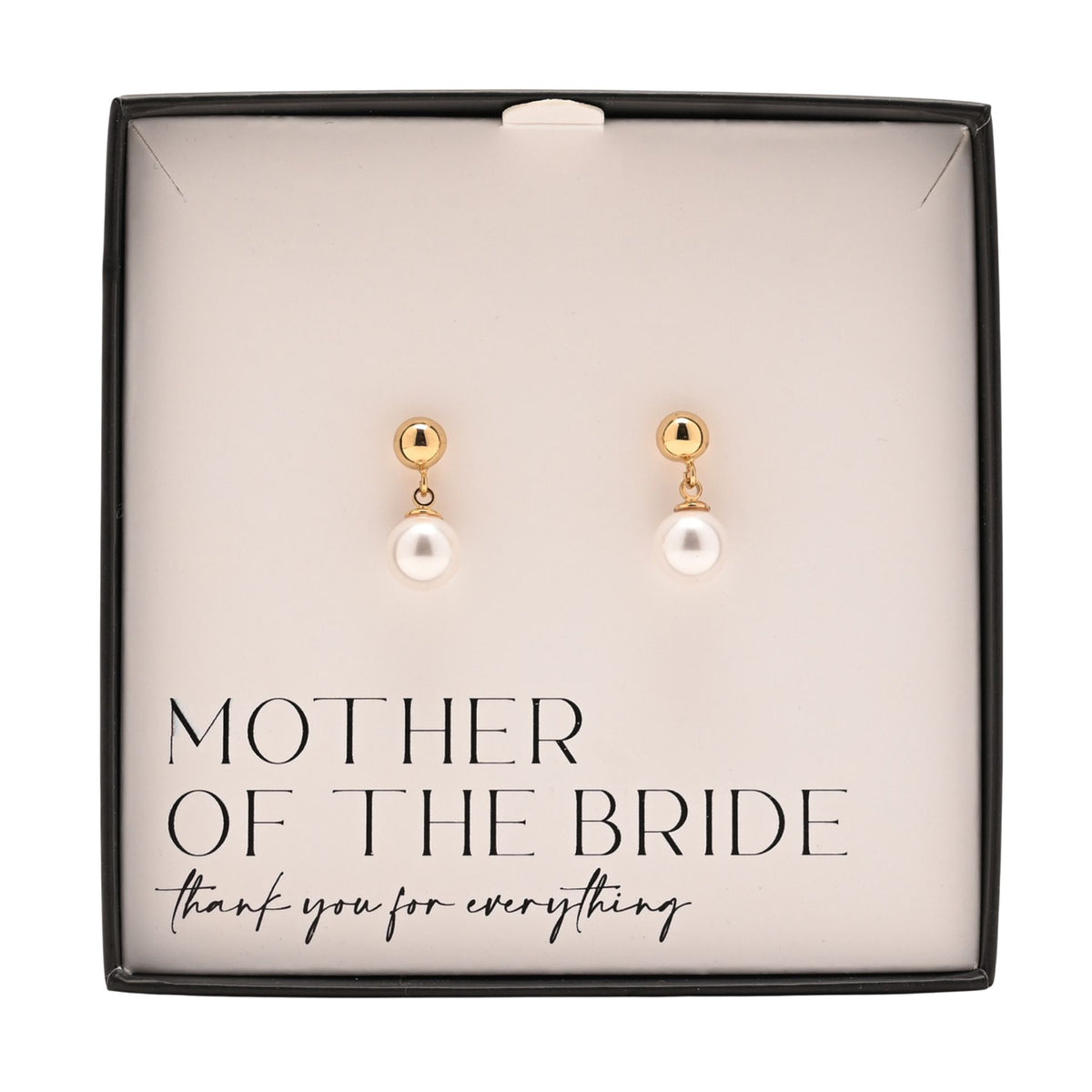 Amore Gold Plated Earrings Faux Pearl - Mother Of The Bride