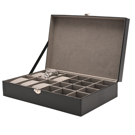 Gifts For Men Watch/Cufflink Box Holds 6 Watches/12 Cufflinks