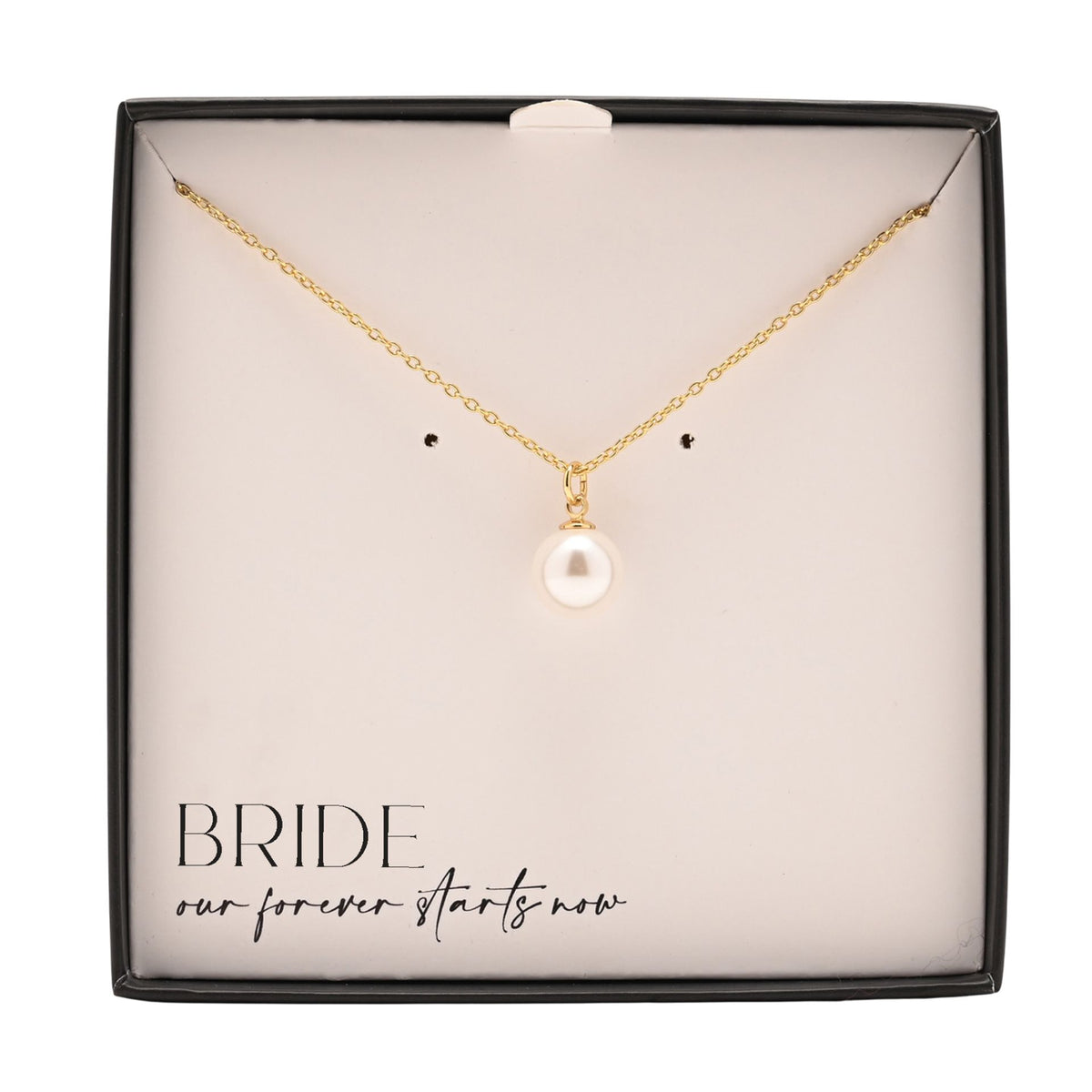 Amore Silver Plated Necklace Faux Pearl - Bride