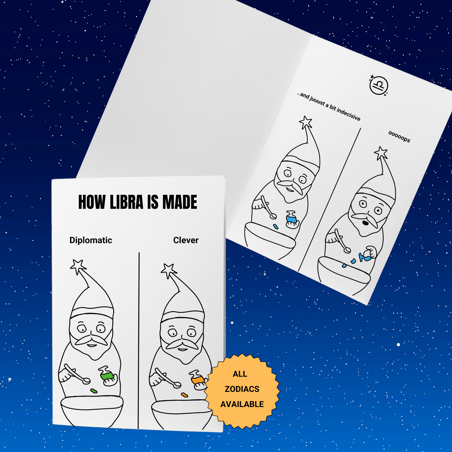 Libra Zodiac Card