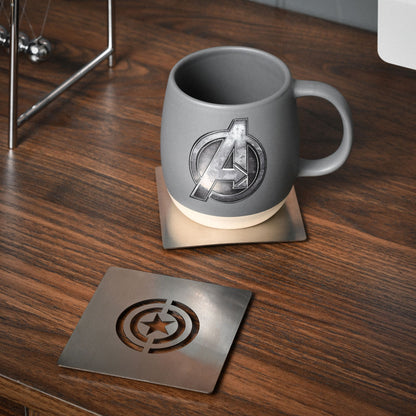 Marvel The Avengers Set Of 4 Silver Metal Coasters