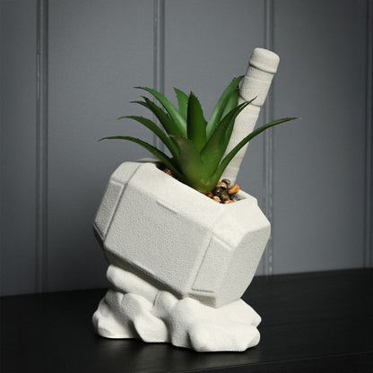 Marvel Thor Hammer Planter With Faux Plant