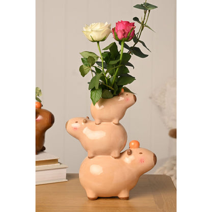 Capybara Stack Flower Vase