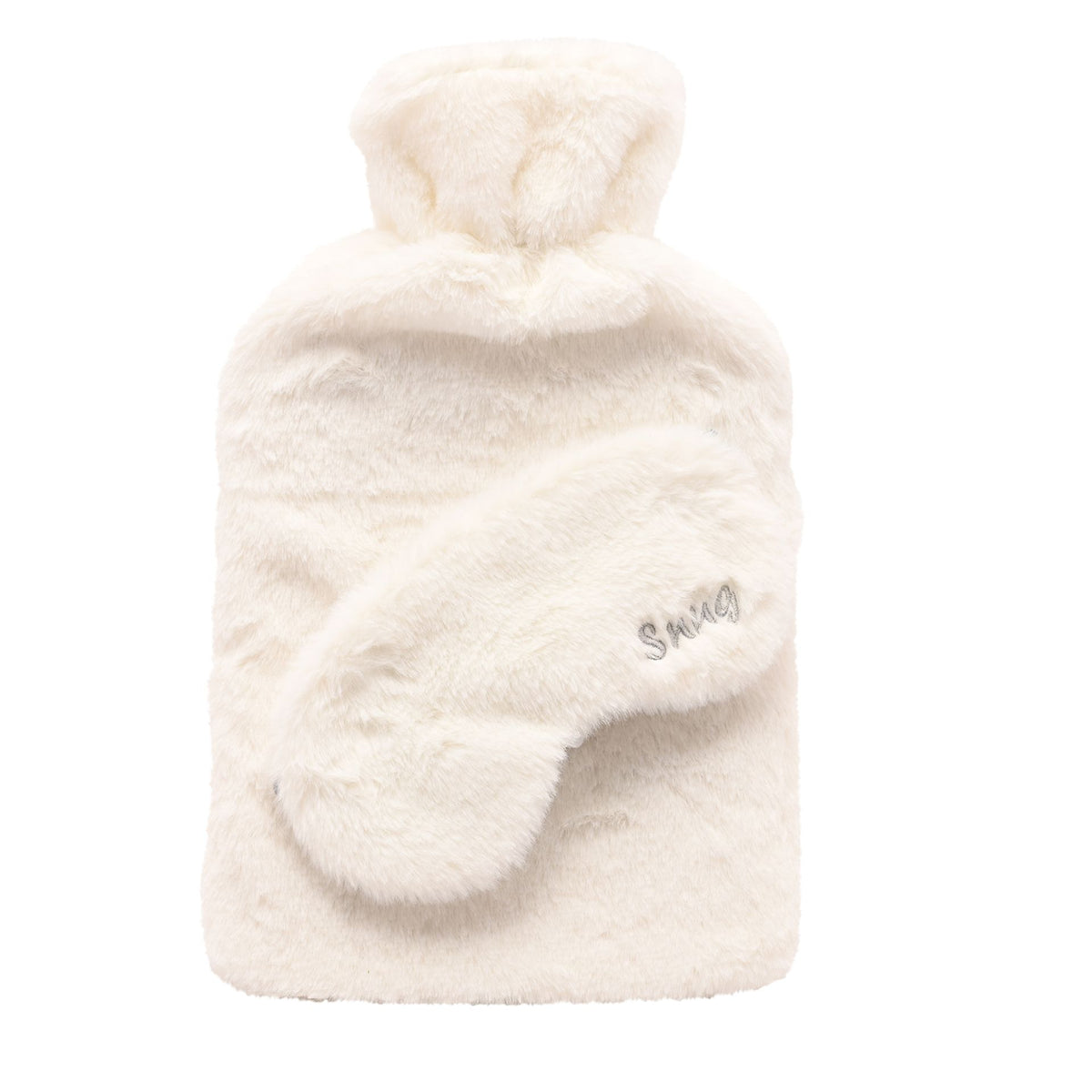 Snug Hot Water Bottle & Eye Mask Set - White