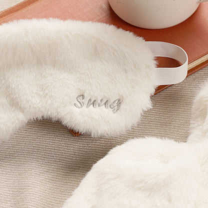 Snug Hot Water Bottle & Eye Mask Set - White